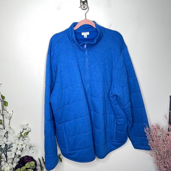 J. JILL Fit Quilted Knit Jacket Full Zip Imperial Blue Plus Size 3X {123} - Picture 6 of 10